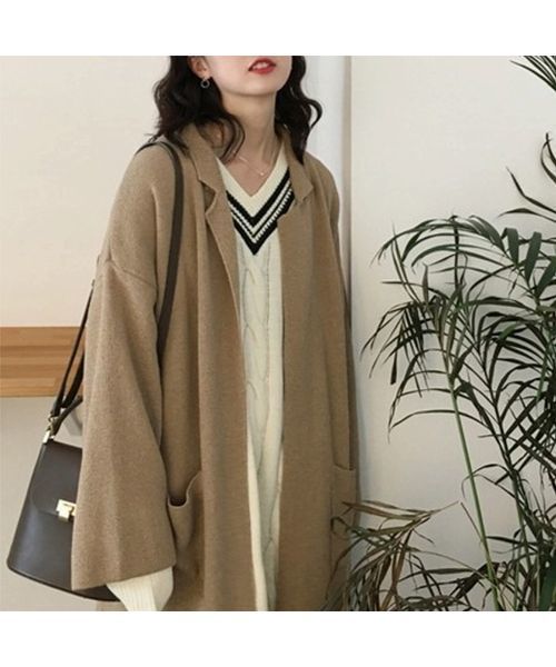 c.u.l(シーユーエル)の「【c.u.l】【2019AW】オーバーサイズ コーディガン chw591(カーディガン/ボレロ・レディース・ホワイト/ブラック/ベージュ/グレー・FREE)」の16枚目の写真