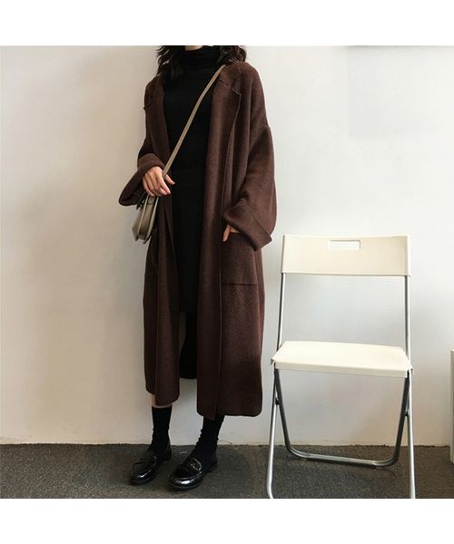 c.u.l(シーユーエル)の「【c.u.l】【2019AW】オーバーサイズ コーディガン chw591(カーディガン/ボレロ・レディース・ホワイト/ブラック/ベージュ/グレー・FREE)」の12枚目の写真