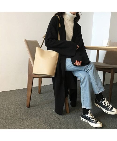 c.u.l(シーユーエル)の「【c.u.l】【2019AW】オーバーサイズ コーディガン chw591(カーディガン/ボレロ・レディース・ホワイト/ブラック/ベージュ/グレー・FREE)」の6枚目の写真