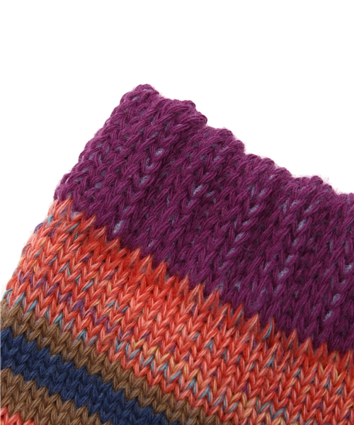 チチカカ（チチカカ）の「ジオメボーダーショートクルーソックス（ソックス/靴下・レディース・ネイビー/イエロー/レッド・SMALL）」の4枚目の写真