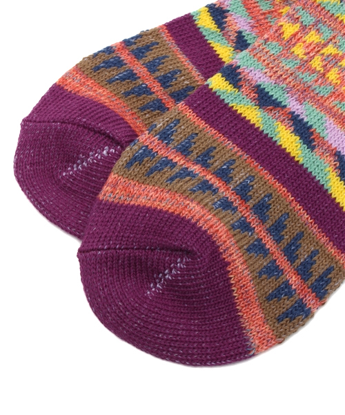 チチカカ（チチカカ）の「ジオメボーダーショートクルーソックス（ソックス/靴下・レディース・ネイビー/イエロー/レッド・SMALL）」の5枚目の写真