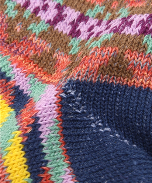 チチカカ（チチカカ）の「ジオメボーダーショートクルーソックス（ソックス/靴下・レディース・ネイビー/イエロー/レッド・SMALL）」の6枚目の写真