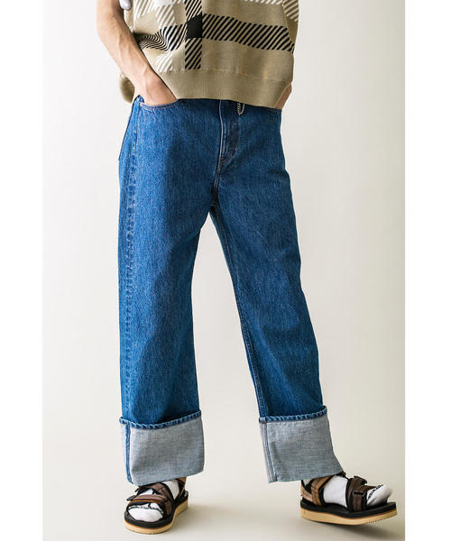 MONKEY TIME（モンキータイム）の「＜monkey time＞ DENIM ROLL UP BUGGY/デニムパンツ（デニムパンツ・メンズ・ネイビー・L/S/M）」の3枚目の写真