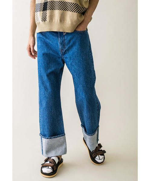 MONKEY TIME（モンキータイム）の「＜monkey time＞ DENIM ROLL UP BUGGY/デニムパンツ（デニムパンツ・メンズ・ネイビー・L/S/M）」の4枚目の写真