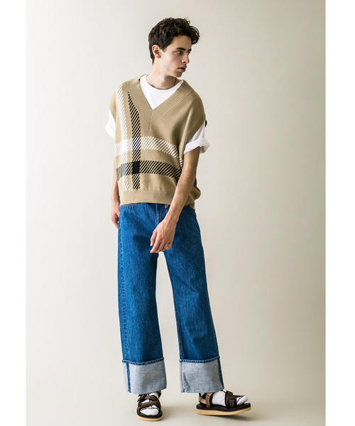 MONKEY TIME（モンキータイム）の「＜monkey time＞ DENIM ROLL UP BUGGY/デニムパンツ（デニムパンツ・メンズ・ネイビー・L/S/M）」の7枚目の写真