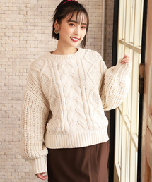 one after another NICE CLAUP | 【WEB限定】 モールヤーンケーブルニット(ニット/セーター)