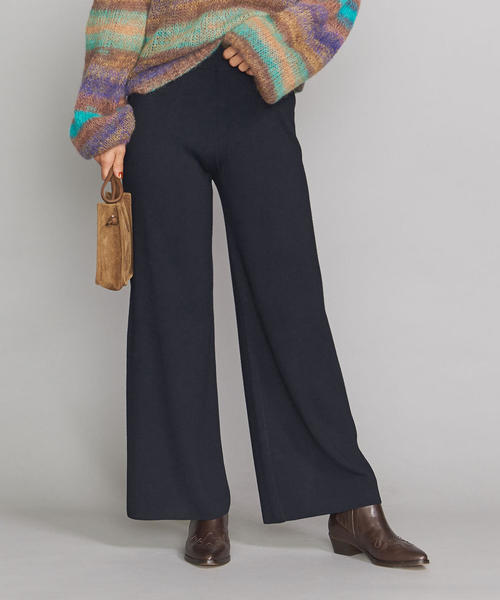 BEAUTY&YOUTH UNITED ARROWS(ビューティーアンドユースユナイテッドアローズ)の「BY 14ゲージ ウールレーヨンフルニードルニットパンツ(その他パンツ・レディース・ネイビー/ナチュラル・FREE)」の1枚目の写真