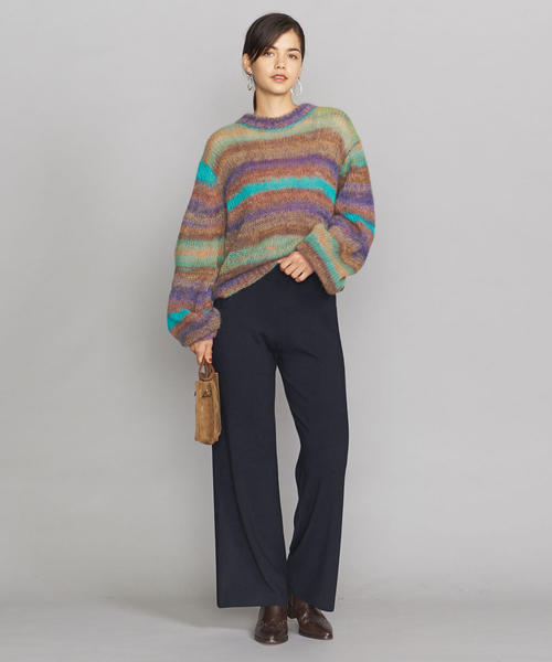 BEAUTY&YOUTH UNITED ARROWS(ビューティーアンドユースユナイテッドアローズ)の「BY 14ゲージ ウールレーヨンフルニードルニットパンツ(その他パンツ・レディース・ネイビー/ナチュラル・FREE)」の9枚目の写真