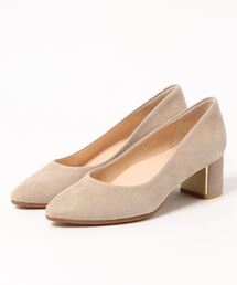 シンプルチャンキーヒールパンプス