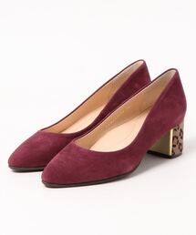 シンプルチャンキーヒールパンプス