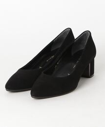 シンプルチャンキーヒールパンプス