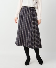 デシンキカプリントミモレスカート【手洗い可能】
