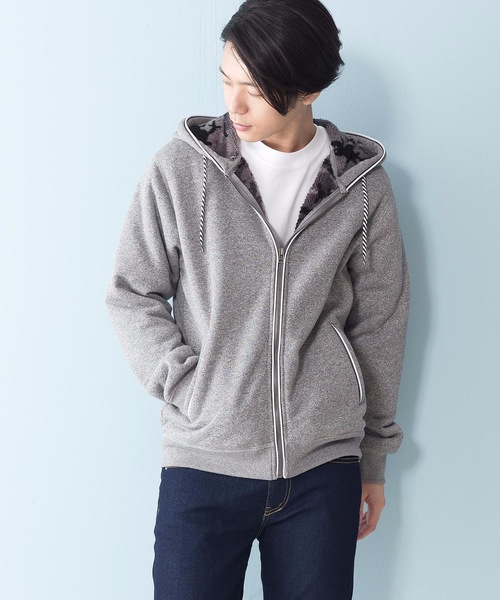 Blue Standard (ブルースタンダード)の「【BLUE STANDARD】裏ボアZIPパーカー モコモコ(パーカー・メンズ・ブラック/エメラルド/レッド系その他/ワイン/グリーン系その他/ブルー系その他/その他1/その他3/ブラック系その他/杢グレー/グレー系その他/その他2/ネイビー・MEDIUM/SMALL/X-LARGE/LARGE)」の12枚目の写真