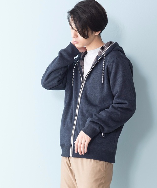 Blue Standard (ブルースタンダード)の「【BLUE STANDARD】裏ボアZIPパーカー モコモコ(パーカー・メンズ・ブラック/エメラルド/レッド系その他/ワイン/グリーン系その他/ブルー系その他/その他1/その他3/ブラック系その他/杢グレー/グレー系その他/その他2/ネイビー・MEDIUM/SMALL/X-LARGE/LARGE)」の1枚目の写真