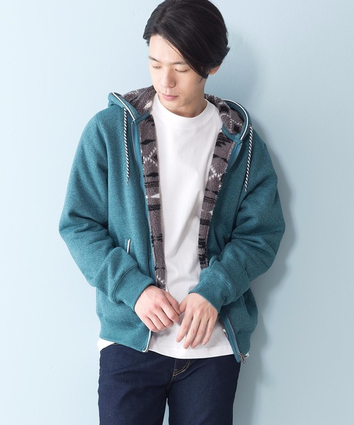 Blue Standard (ブルースタンダード)の「【BLUE STANDARD】裏ボアZIPパーカー モコモコ(パーカー・メンズ・ブラック/エメラルド/レッド系その他/ワイン/グリーン系その他/ブルー系その他/その他1/その他3/ブラック系その他/杢グレー/グレー系その他/その他2/ネイビー・MEDIUM/SMALL/X-LARGE/LARGE)」の7枚目の写真