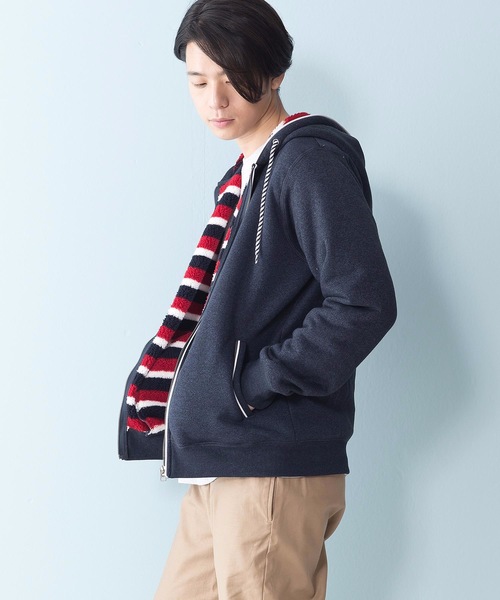 Blue Standard (ブルースタンダード)の「【BLUE STANDARD】裏ボアZIPパーカー モコモコ(パーカー・メンズ・ブラック/エメラルド/レッド系その他/ワイン/グリーン系その他/ブルー系その他/その他1/その他3/ブラック系その他/杢グレー/グレー系その他/その他2/ネイビー・MEDIUM/SMALL/X-LARGE/LARGE)」の9枚目の写真