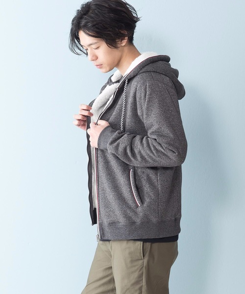 Blue Standard (ブルースタンダード)の「【BLUE STANDARD】裏ボアZIPパーカー モコモコ(パーカー・メンズ・ブラック/エメラルド/レッド系その他/ワイン/グリーン系その他/ブルー系その他/その他1/その他3/ブラック系その他/杢グレー/グレー系その他/その他2/ネイビー・MEDIUM/SMALL/X-LARGE/LARGE)」の2枚目の写真