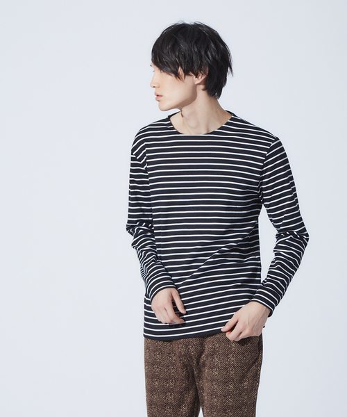 ABAHOUSE GRAY(アバハウスグレイ)の「【展開店舗限定】ott-tricot クルーネックロングTシャツ(Tシャツ/カットソー・メンズ・ホワイト/ブラック/その他・46/48)」の2枚目の写真