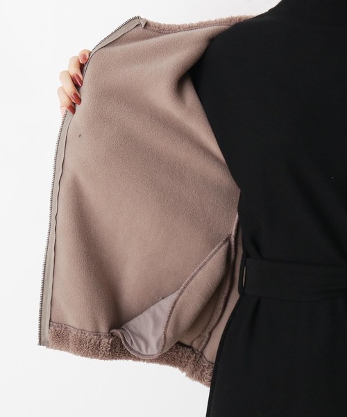 grove（グローブ）の「【LLあり】2点セット！ボアブルゾン＋ワンピースセット（アンサンブル・レディース・ブラック/ダークブラウン/グレー・04/02/03）」の9枚目の写真