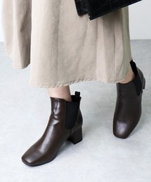 Liberty Doll / 6cmチャンキーヒール スクエアトゥ サイドゴアチェルシーブーツ(9021-SA)