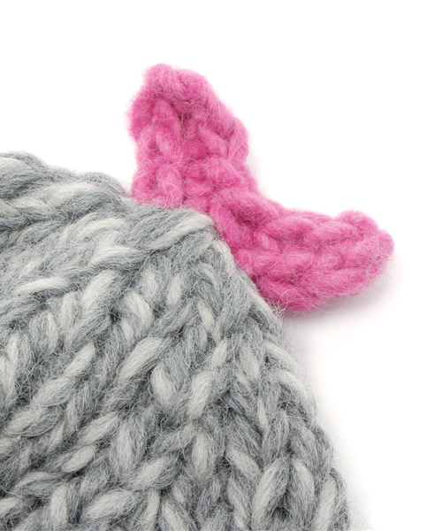 BEAMS BOY（ビームスボーイ）の「BEAMS BOY / ドングリ ワッチキャップ（ニットキャップ/ビーニー・レディース・ホワイト/グレー・ONE SIZE）」の4枚目の写真