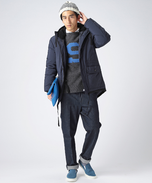 B:MING by BEAMS(ビーミングバイビームス)の「ビーミング by ビームス / ボアハーフダウン(ダウンジャケット/コート・メンズ・ネイビー/マスタード・SMALL/MEDIUM/LARGE)」の4枚目の写真