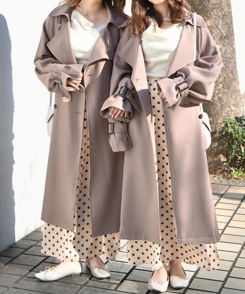 PairPair（ペアペア）の「袖ボリュームトレンチコート（トレンチコート・レディース・ベージュ/ライトグリーン/モカ・FREE）」の5枚目の写真