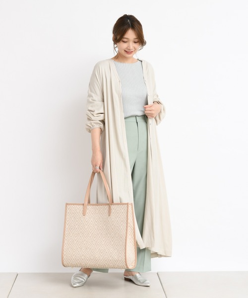 DouDou(ドゥドゥ)の「ジャガード織りトートバッグ(トートバッグ・レディース・ベージュ/カーキ・FREE)」の9枚目の写真