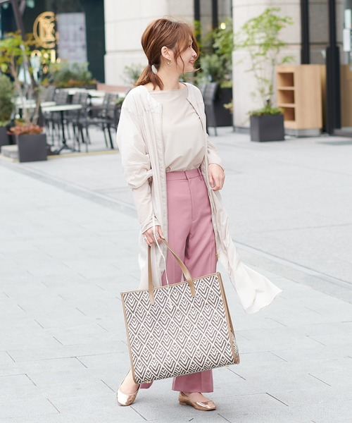 DouDou(ドゥドゥ)の「ジャガード織りトートバッグ(トートバッグ・レディース・ベージュ/カーキ・FREE)」の14枚目の写真