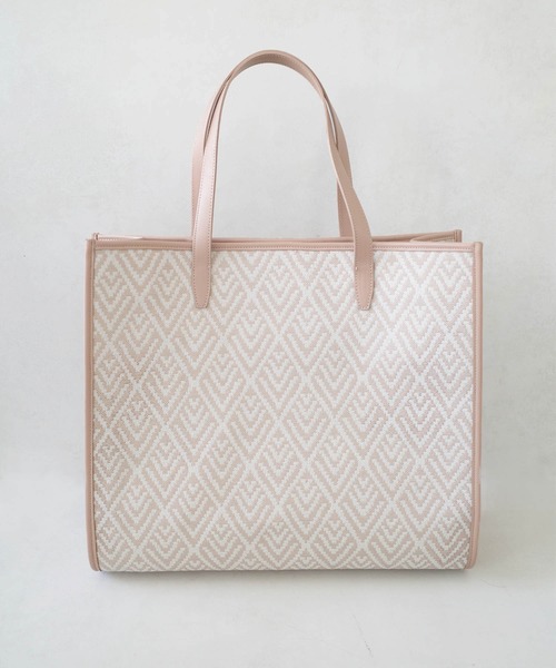DouDou(ドゥドゥ)の「ジャガード織りトートバッグ(トートバッグ・レディース・ベージュ/カーキ・FREE)」の6枚目の写真