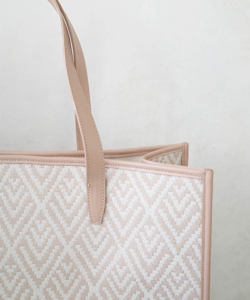 DouDou(ドゥドゥ)の「ジャガード織りトートバッグ(トートバッグ・レディース・ベージュ/カーキ・FREE)」の15枚目の写真