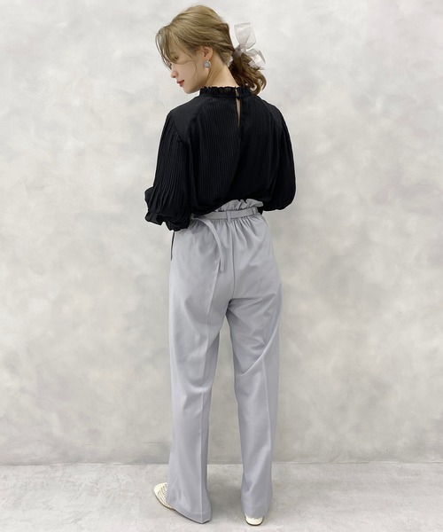 one after another NICE CLAUP（ワンアフターアナザーナイスクラップ）の「【WEB限定】消しプリーツブラウス（シャツ/ブラウス・レディース・ブラック/モカ/ベージュ系その他/ピンクベージュ/ドット・FREE）」の16枚目の写真