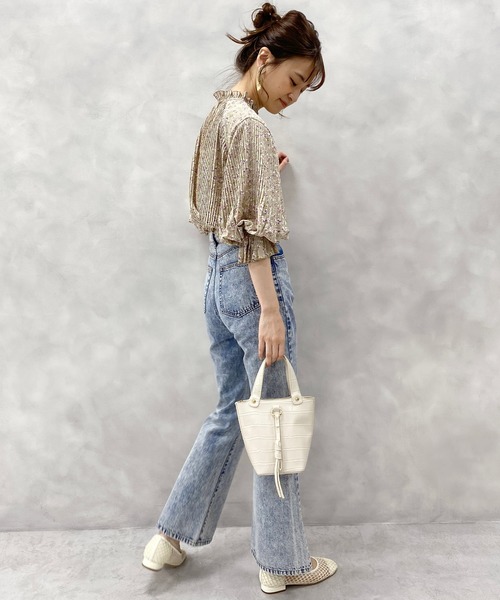 one after another NICE CLAUP（ワンアフターアナザーナイスクラップ）の「【WEB限定】消しプリーツブラウス（シャツ/ブラウス・レディース・ブラック/モカ/ベージュ系その他/ピンクベージュ/ドット・FREE）」の20枚目の写真