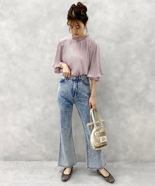 one after another NICE CLAUP（ワンアフターアナザーナイスクラップ）の「【WEB限定】消しプリーツブラウス（シャツ/ブラウス・レディース・ブラック/モカ/ベージュ系その他/ピンクベージュ/ドット・FREE）」の22枚目の写真