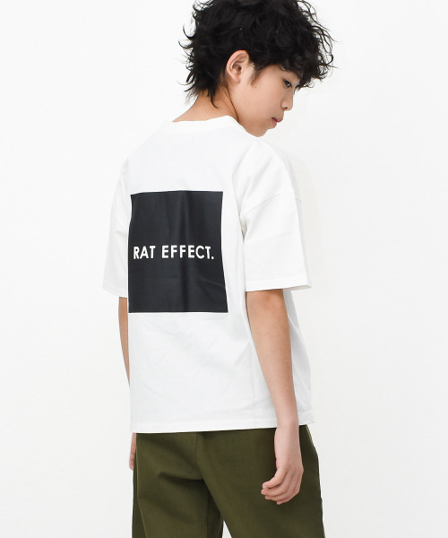 RAT EFFECT(ラットエフェクト)の「バックボックスプリント半袖Tシャツ(Tシャツ/カットソー・キッズ・ブラウン/オフホワイト/チャコールグレー/ライトグレー/ブラック/ライトベージュ・130/140/150/160/120)」の1枚目の写真