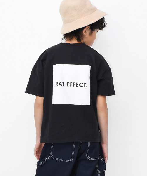 RAT EFFECT(ラットエフェクト)の「バックボックスプリント半袖Tシャツ(Tシャツ/カットソー・キッズ・ブラウン/オフホワイト/チャコールグレー/ライトグレー/ブラック/ライトベージュ・130/140/150/160/120)」の2枚目の写真