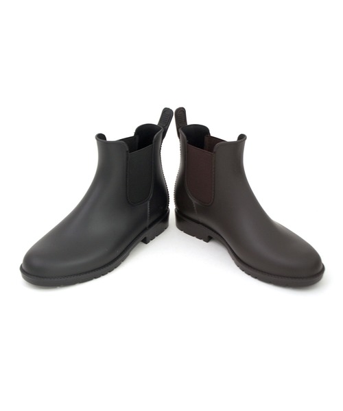 SOROTTO(ソロット)の「完全防水 サイドゴアラバーレインブーツ(レインシューズ・レディース・ブラック/ダークブラウン・22.5cm/23.0cm/23.5cm/24.0cm/24.5cm/25.0cm/25.5cm/26.0cm/26.5cm)」の5枚目の写真