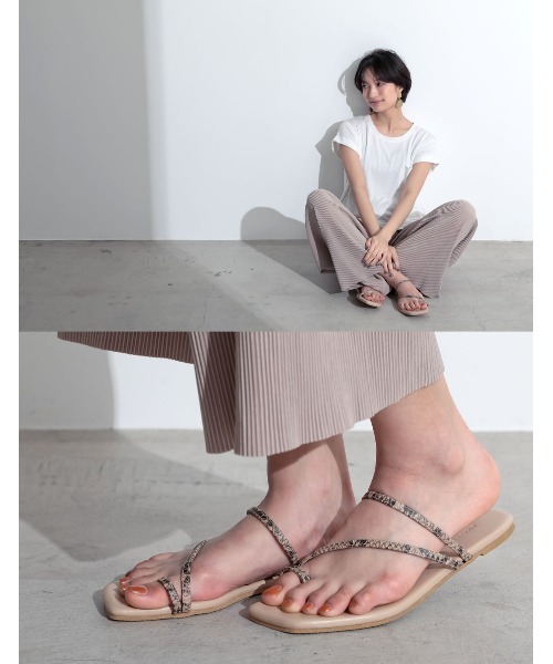 Re:EDIT（リエディ）の「親指リングビーチサンダル（サンダル・レディース・ブラック/シルバー/グレイッシュベージュ/パイソン/キャメル/ゴールド・LARGE/SMALL/X-SMALL/XX-LARGE/X-LARGE/MEDIUM）」の10枚目の写真