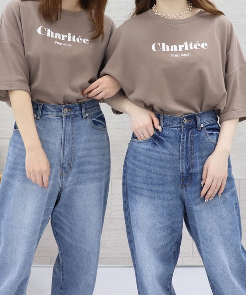 PairPair（ペアペア）の「アソートロゴプリントT（Tシャツ/カットソー・レディース・ライトグリーン/ホワイト/モカ/ブラウン/オフホワイト/パープル・FREE）」の4枚目の写真