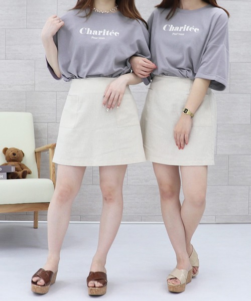 PairPair（ペアペア）の「アソートロゴプリントT（Tシャツ/カットソー・レディース・ライトグリーン/ホワイト/モカ/ブラウン/オフホワイト/パープル・FREE）」の18枚目の写真