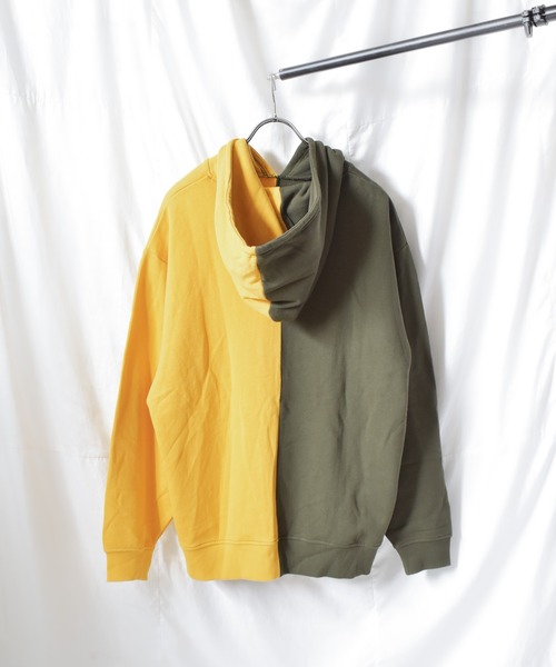 TRAP/U （トラップユー）の「【TRAP/U】シンメトリー配色裏毛プルパーカ（Tシャツ/カットソー・レディース・ベージュ/オフホワイト/カーキ・MEDIUM/LARGE）」の9枚目の写真