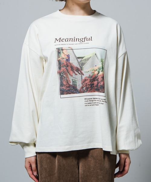 WEGO（ウィゴー）の「WEGO/フォトプリントロンT（Tシャツ/カットソー・レディース・カーキ/アイボリー・FREE）」の6枚目の写真