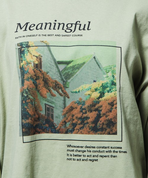 WEGO（ウィゴー）の「WEGO/フォトプリントロンT（Tシャツ/カットソー・レディース・カーキ/アイボリー・FREE）」の10枚目の写真