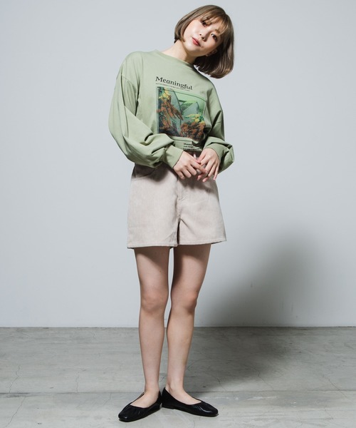 WEGO（ウィゴー）の「WEGO/フォトプリントロンT（Tシャツ/カットソー・レディース・カーキ/アイボリー・FREE）」の12枚目の写真