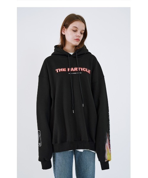 ONA（オーエヌエー）の「『ONA/オーエヌエー』ENERGY FLAME OVER HOODIE/韓国ブランド ファイヤーパターン プルオーバーパーカー/フーディー（パーカー・メンズ・ブラック・M/L）」の18枚目の写真