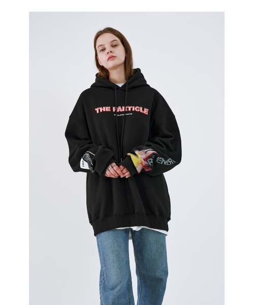 ONA（オーエヌエー）の「『ONA/オーエヌエー』ENERGY FLAME OVER HOODIE/韓国ブランド ファイヤーパターン プルオーバーパーカー/フーディー（パーカー・メンズ・ブラック・M/L）」の21枚目の写真