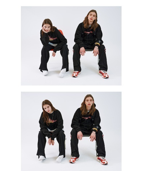 ONA（オーエヌエー）の「『ONA/オーエヌエー』ENERGY FLAME OVER HOODIE/韓国ブランド ファイヤーパターン プルオーバーパーカー/フーディー（パーカー・メンズ・ブラック・M/L）」の10枚目の写真