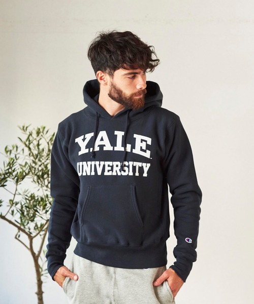 CHAMPION RW P/O HOODED SWEATSHIRT YALE (チャンピオン プル
