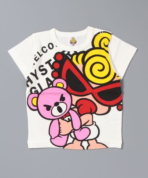 HYSTERIC MINI（ヒステリックミニ）の「MY SWEETY BEAR 半袖Tシャツ（Tシャツ/カットソー・キッズ・ホワイト/レッド/イエロー/ブラック・90/80/90cm/80ｃｍ）」の2枚目の写真