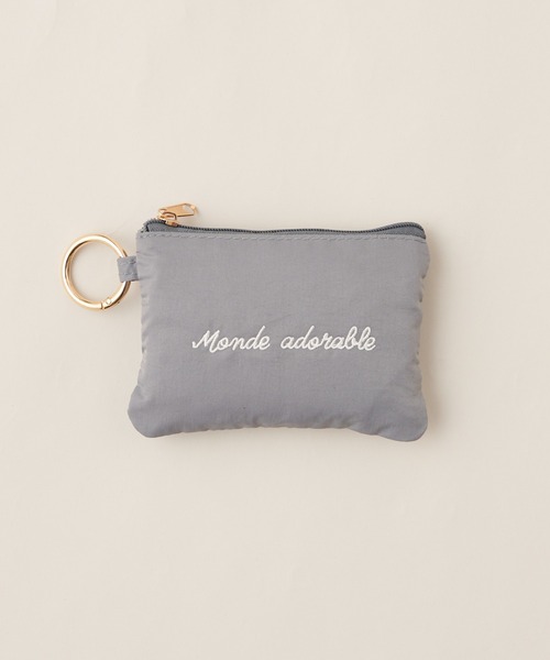natural couture(ナチュラルクチュール)の「カラフルロゴ刺繍エコBAG(エコバッグ/サブバッグ・レディース・オフホワイト/グレー/ミント/サックスブルー/ピンク・FREE)」の6枚目の写真